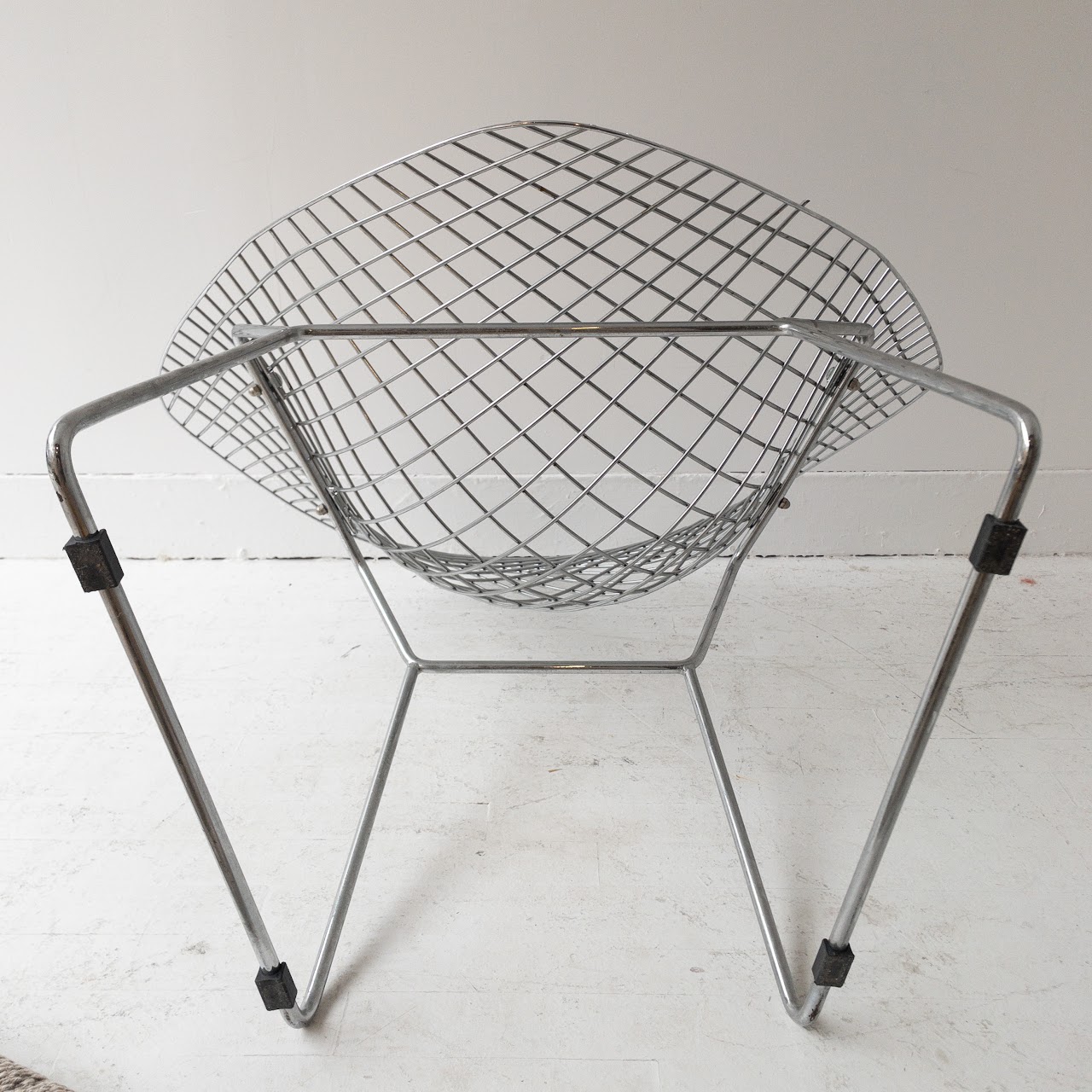 Bertoia-Style Vintage Diamond Wire Chair Pair