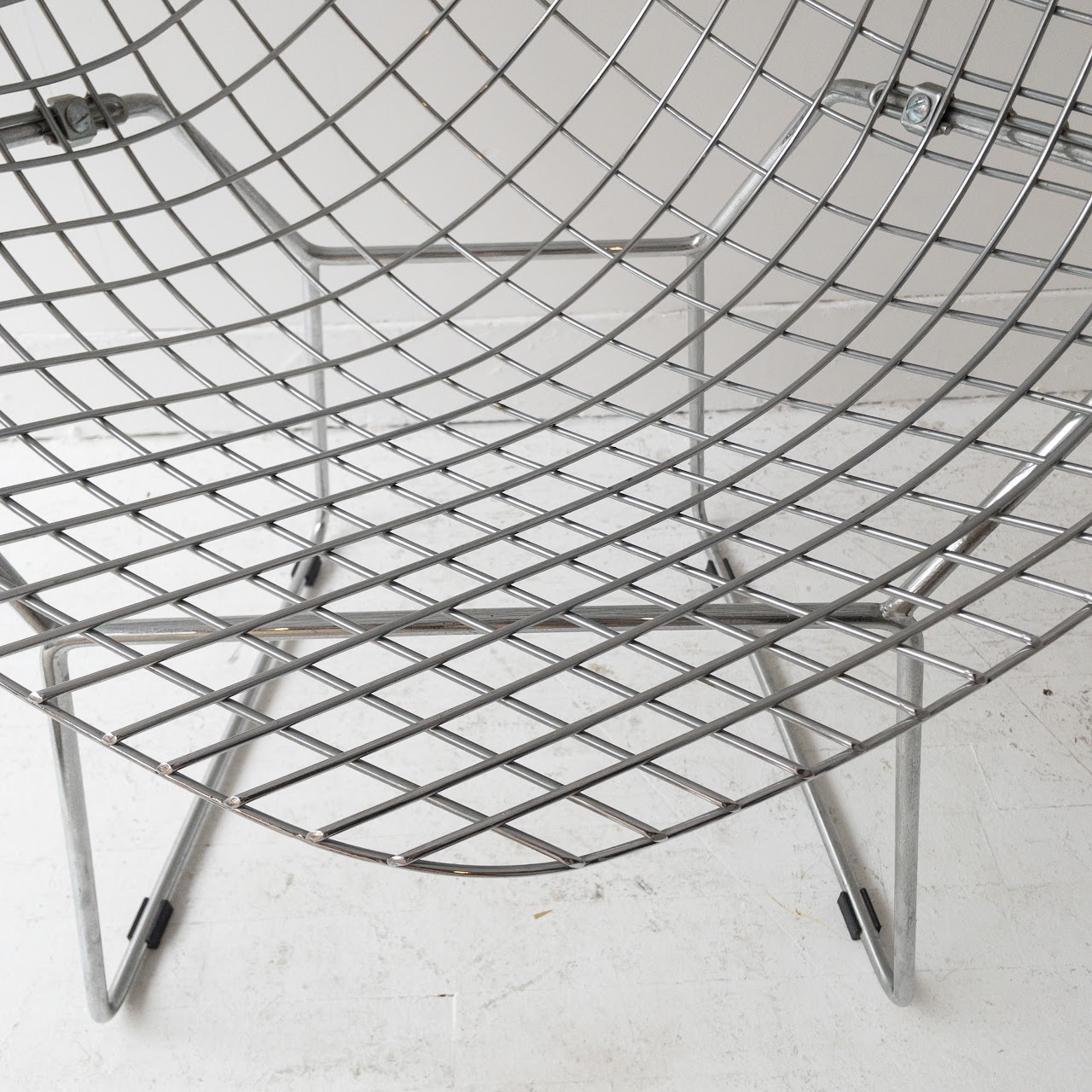 Bertoia-Style Vintage Diamond Wire Chair Pair