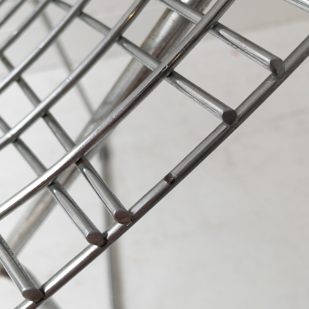 Bertoia-Style Vintage Diamond Wire Chair Pair