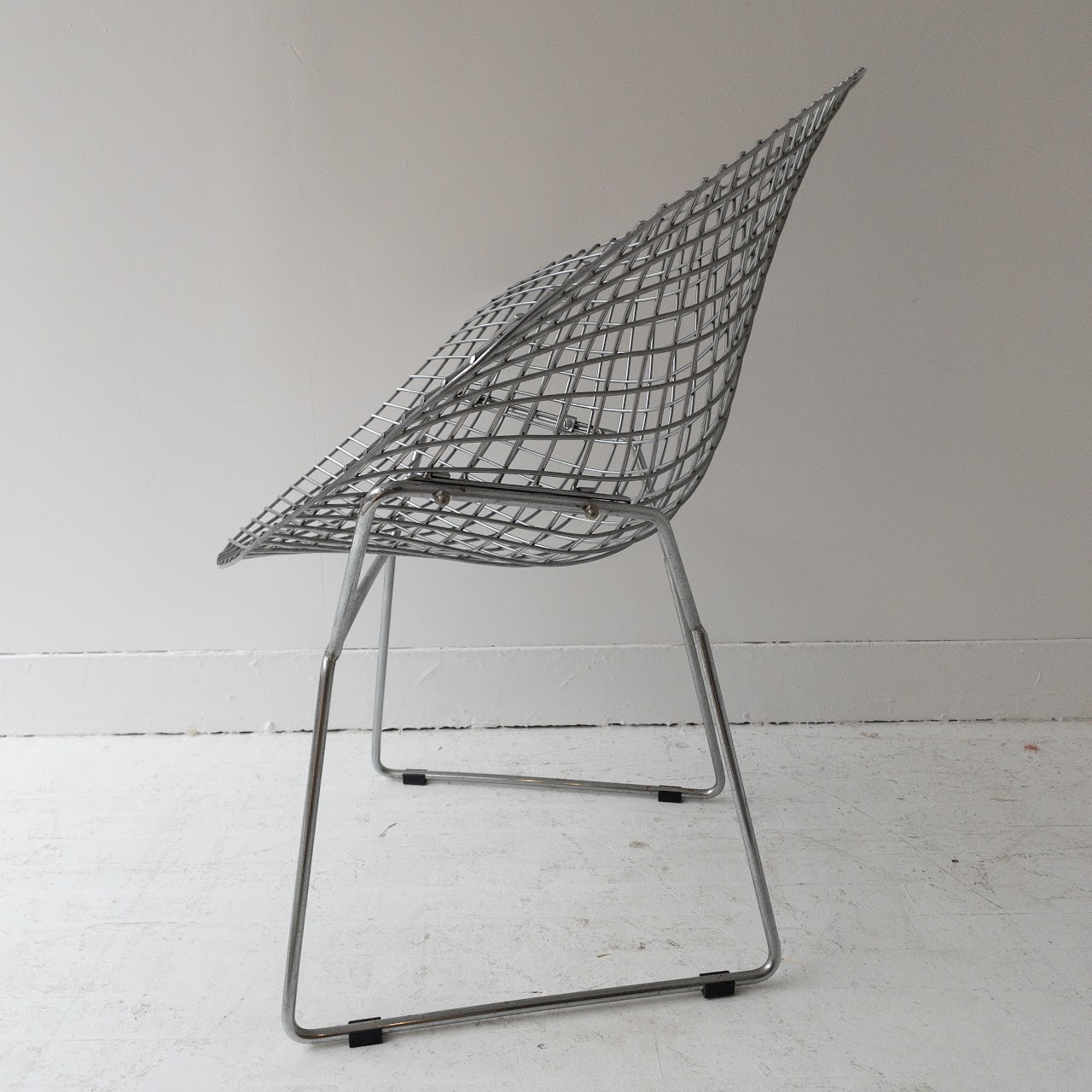 Bertoia-Style Vintage Diamond Wire Chair Pair