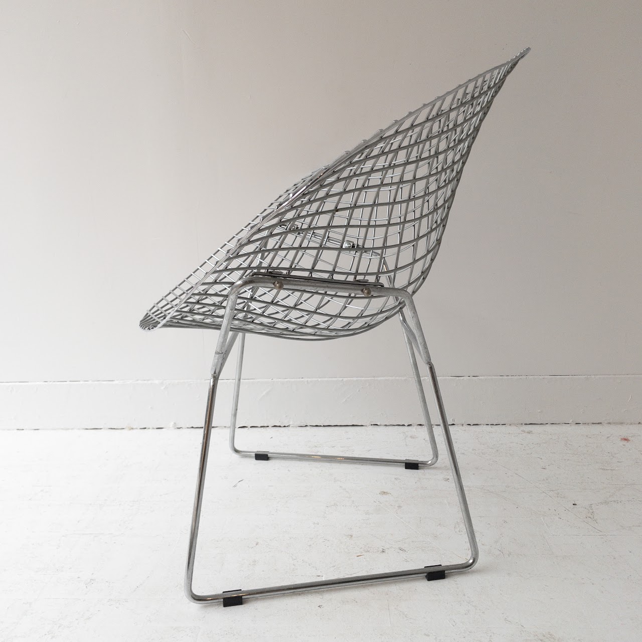 Bertoia-Style Vintage Diamond Wire Chair Pair