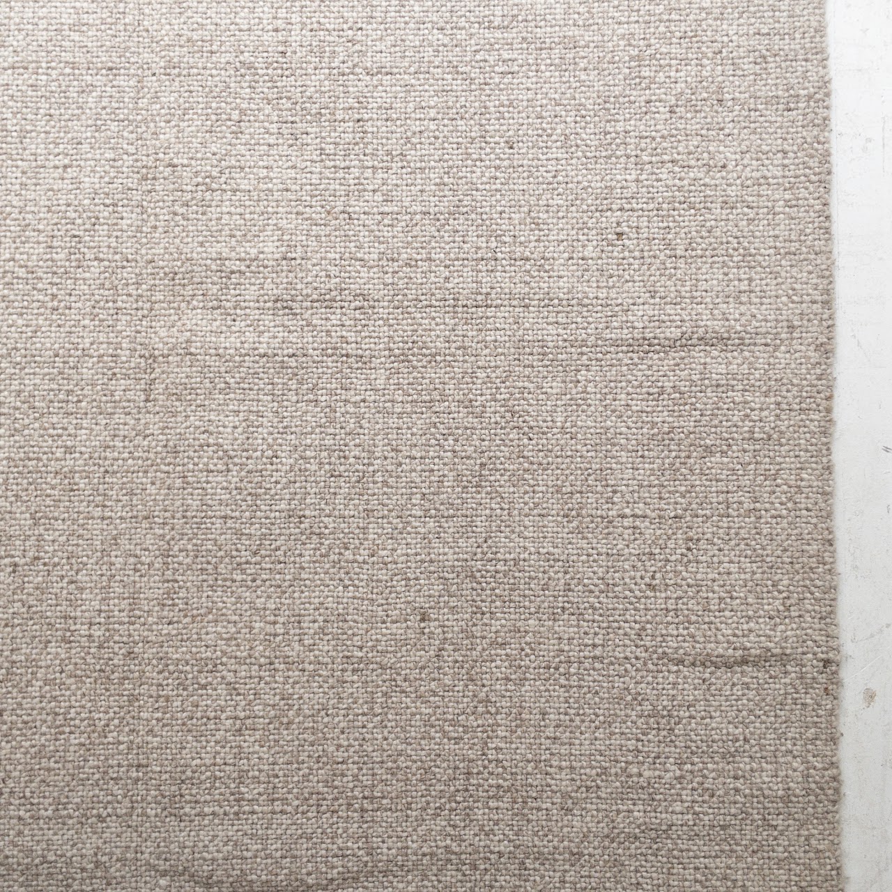 Beige Heathered Wool Area Rug