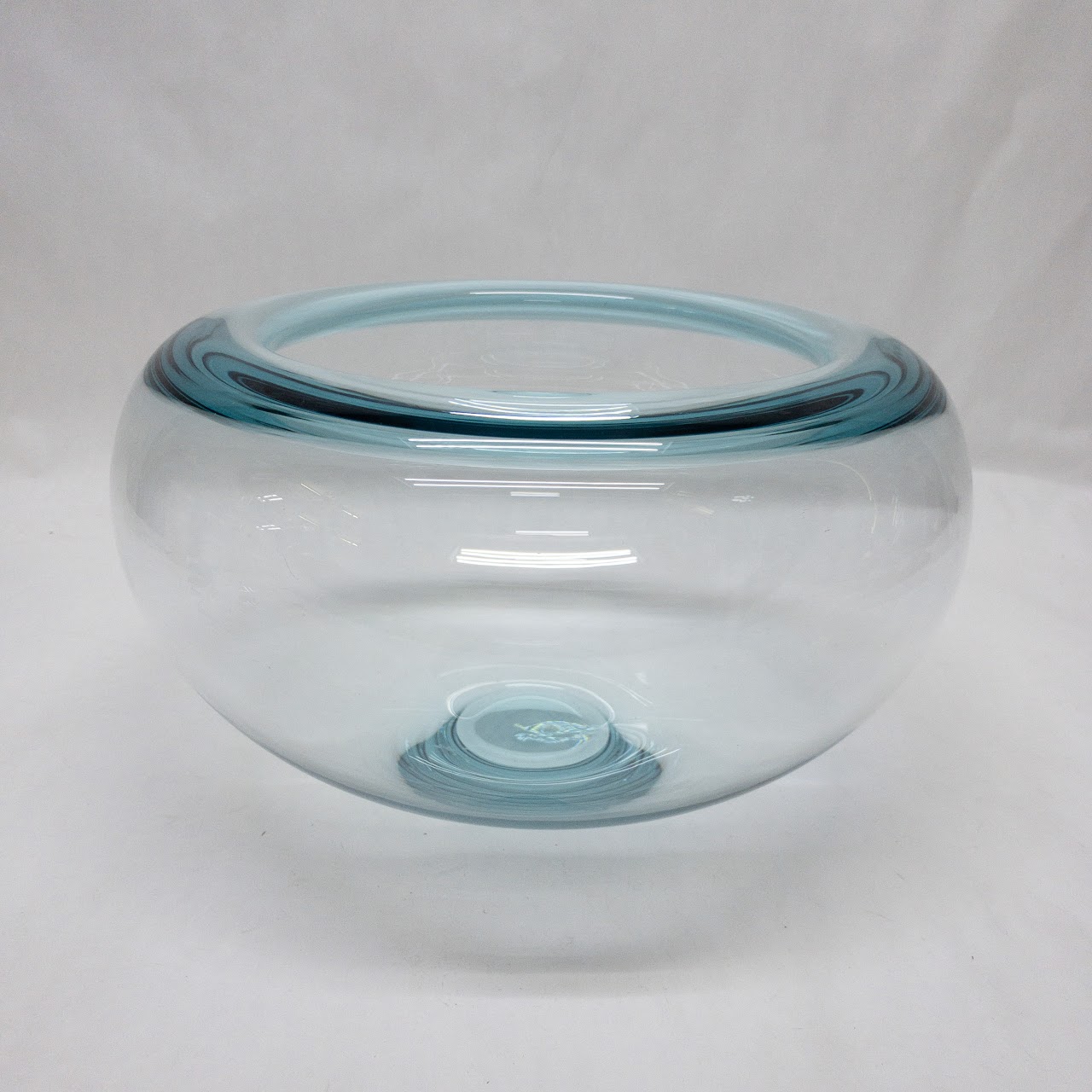 Royal Copenhagen Large Blue Crystal Bowl