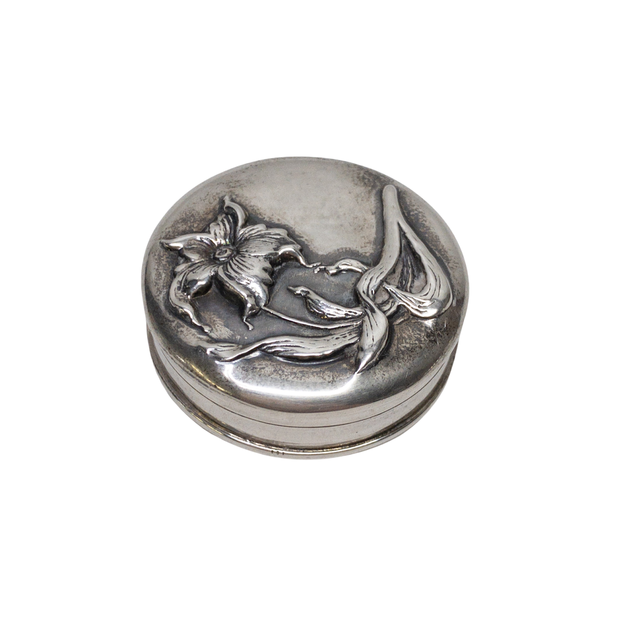 Sterling Silver Floral Pill Box