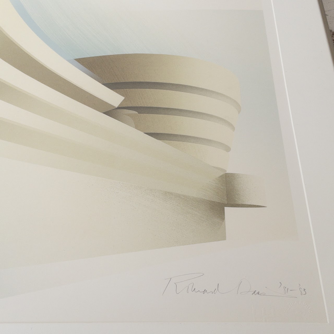 Richard Davies Signed Guggenheim Museum Lithograph