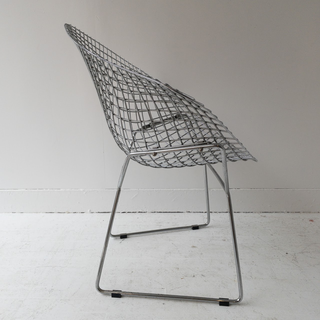 Bertoia-Style Vintage Diamond Wire Chair Pair