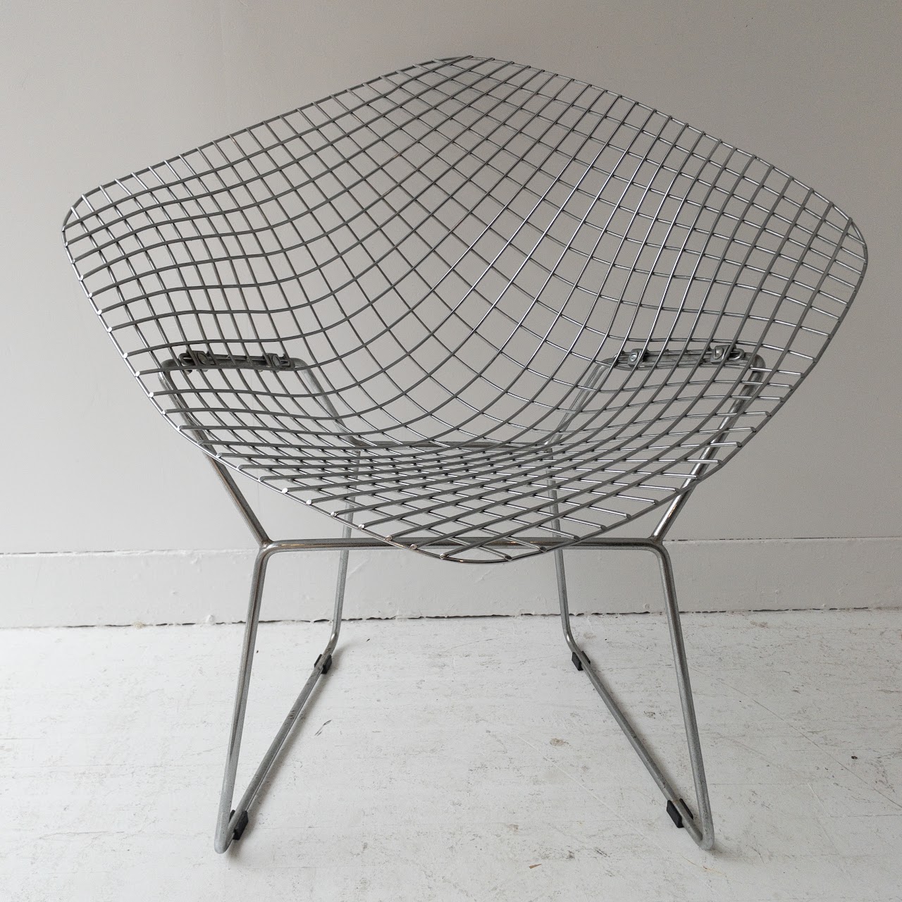 Bertoia-Style Vintage Diamond Wire Chair Pair