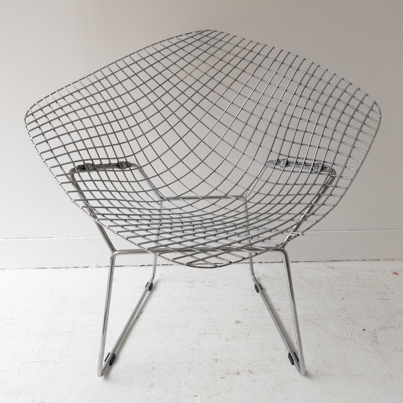 Bertoia-Style Vintage Diamond Wire Chair Pair