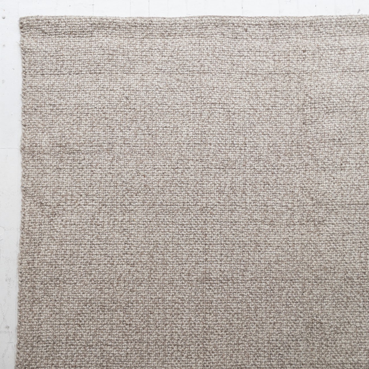 Beige Heathered Wool Area Rug