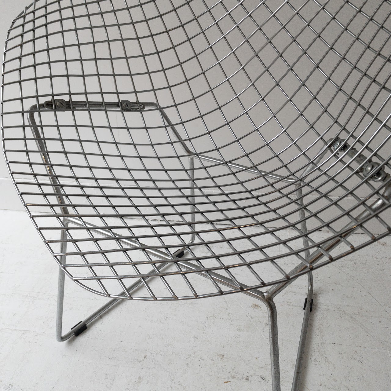 Bertoia-Style Vintage Diamond Wire Chair Pair