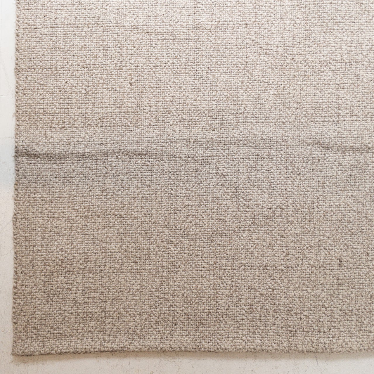 Beige Heathered Wool Area Rug