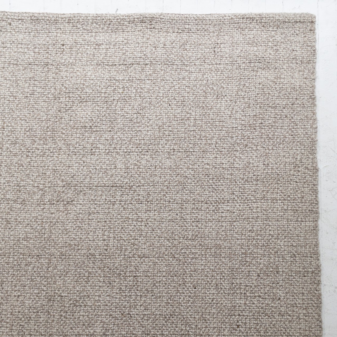 Beige Heathered Wool Area Rug