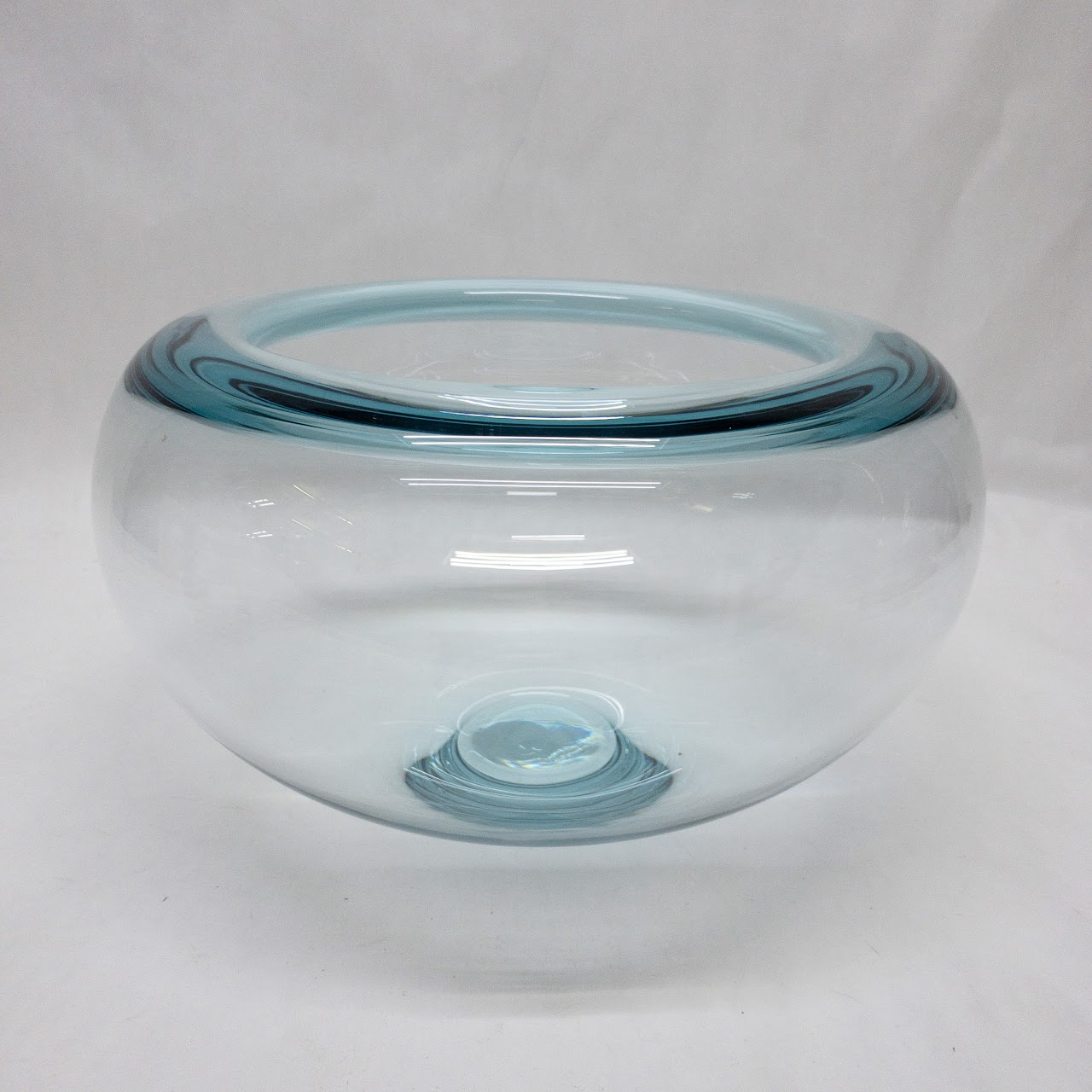 Royal Copenhagen Large Blue Crystal Bowl