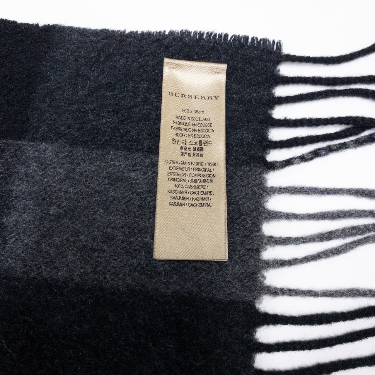 Burberry London Grey Cashmere Scarf