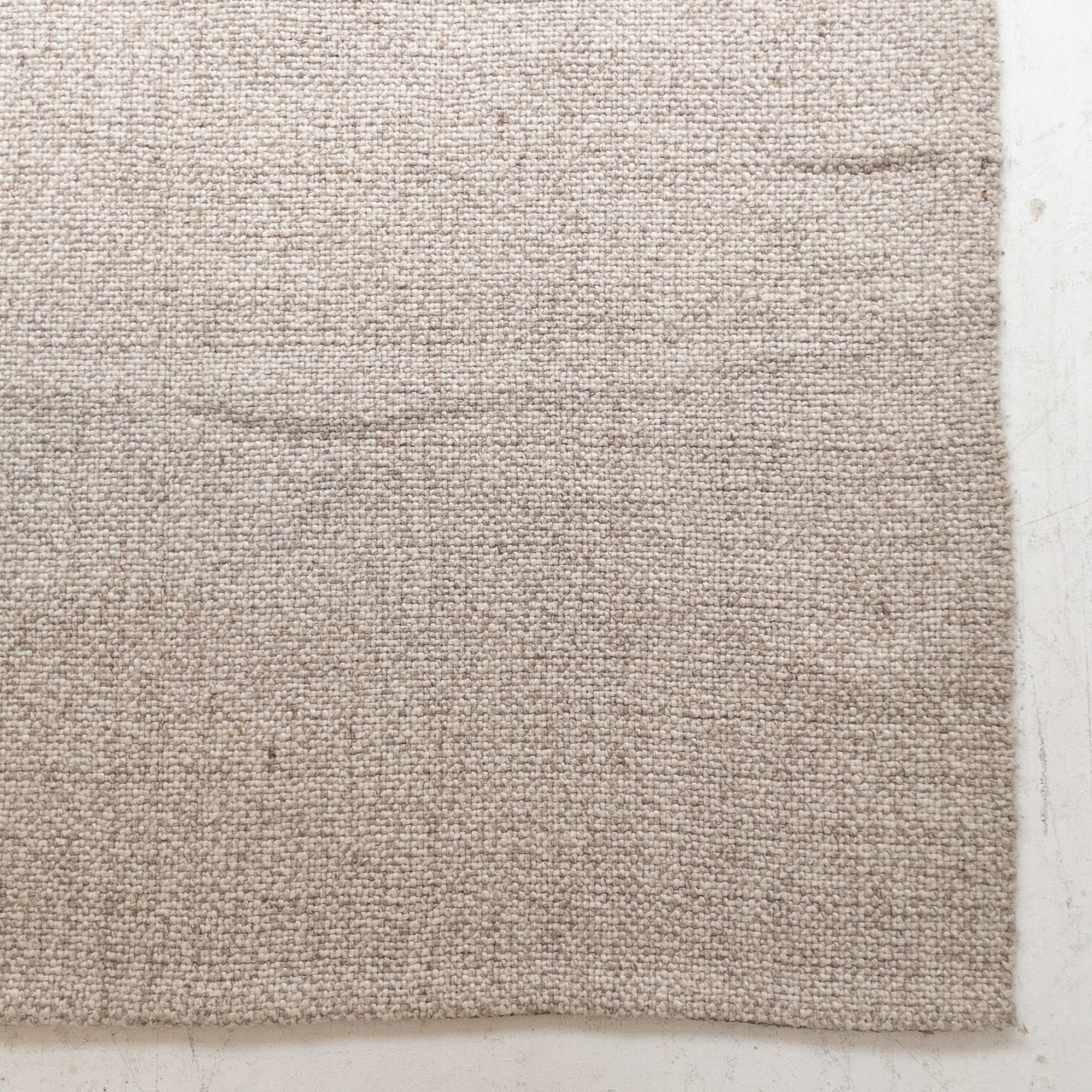 Beige Heathered Wool Area Rug