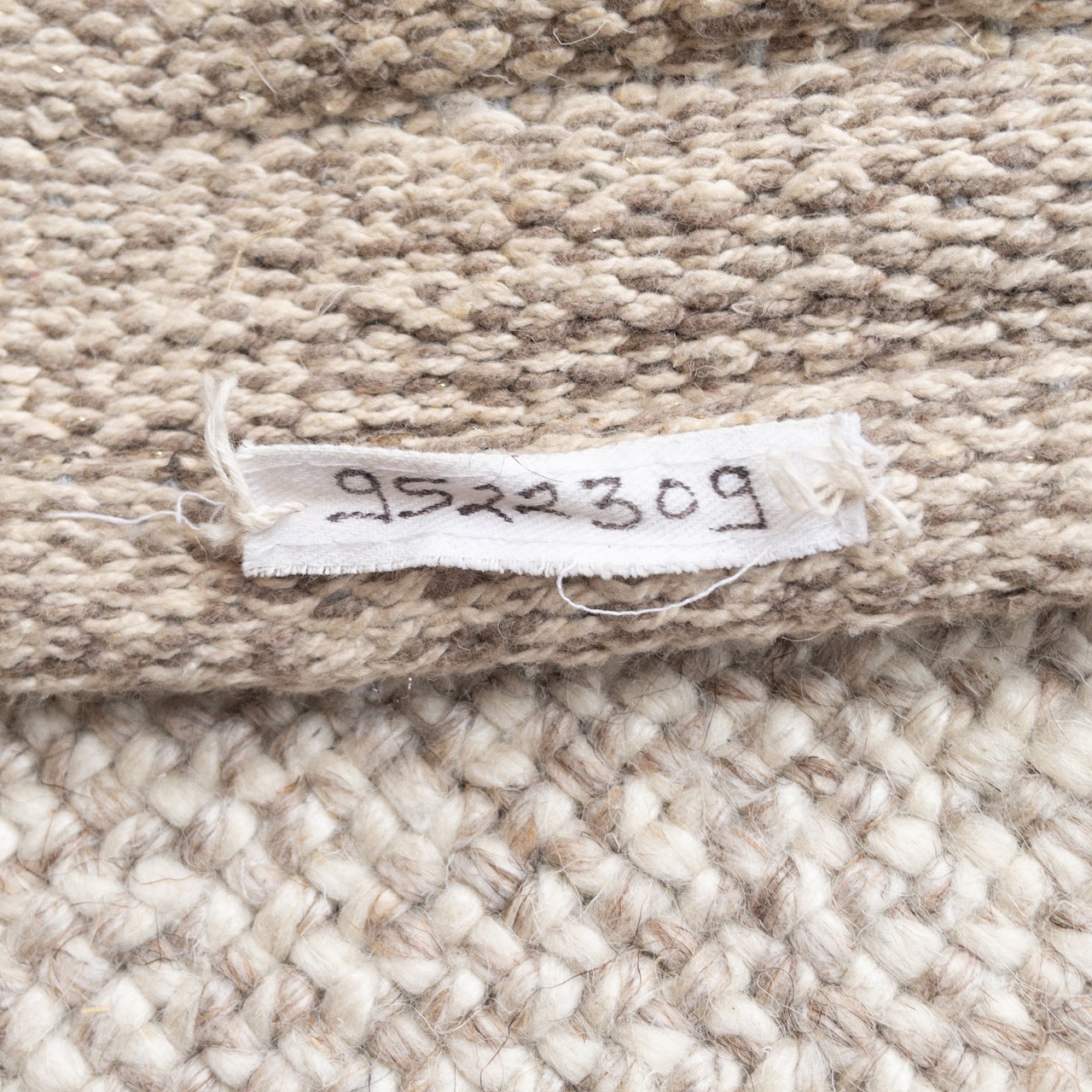 Beige Heathered Wool Area Rug