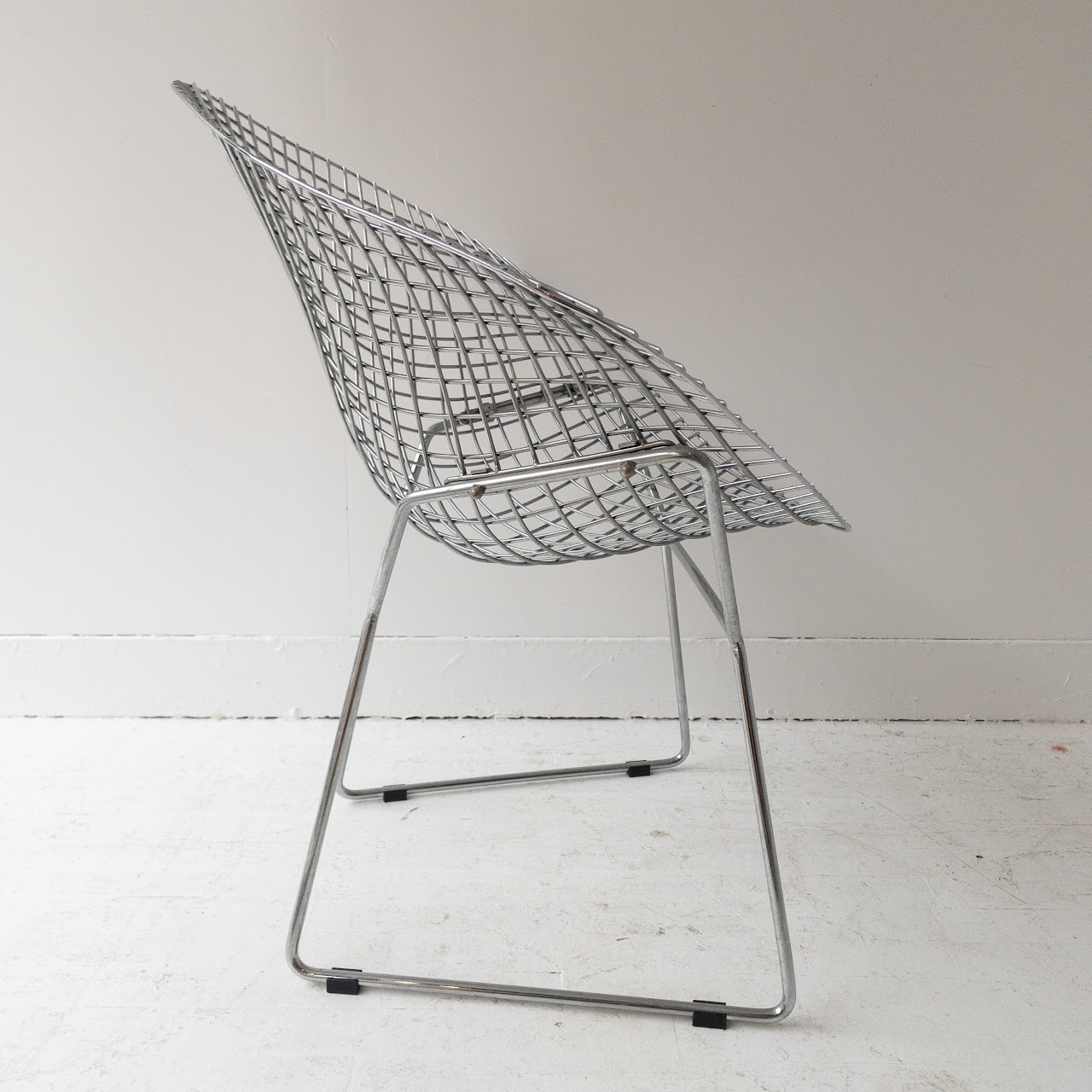 Bertoia-Style Vintage Diamond Wire Chair Pair