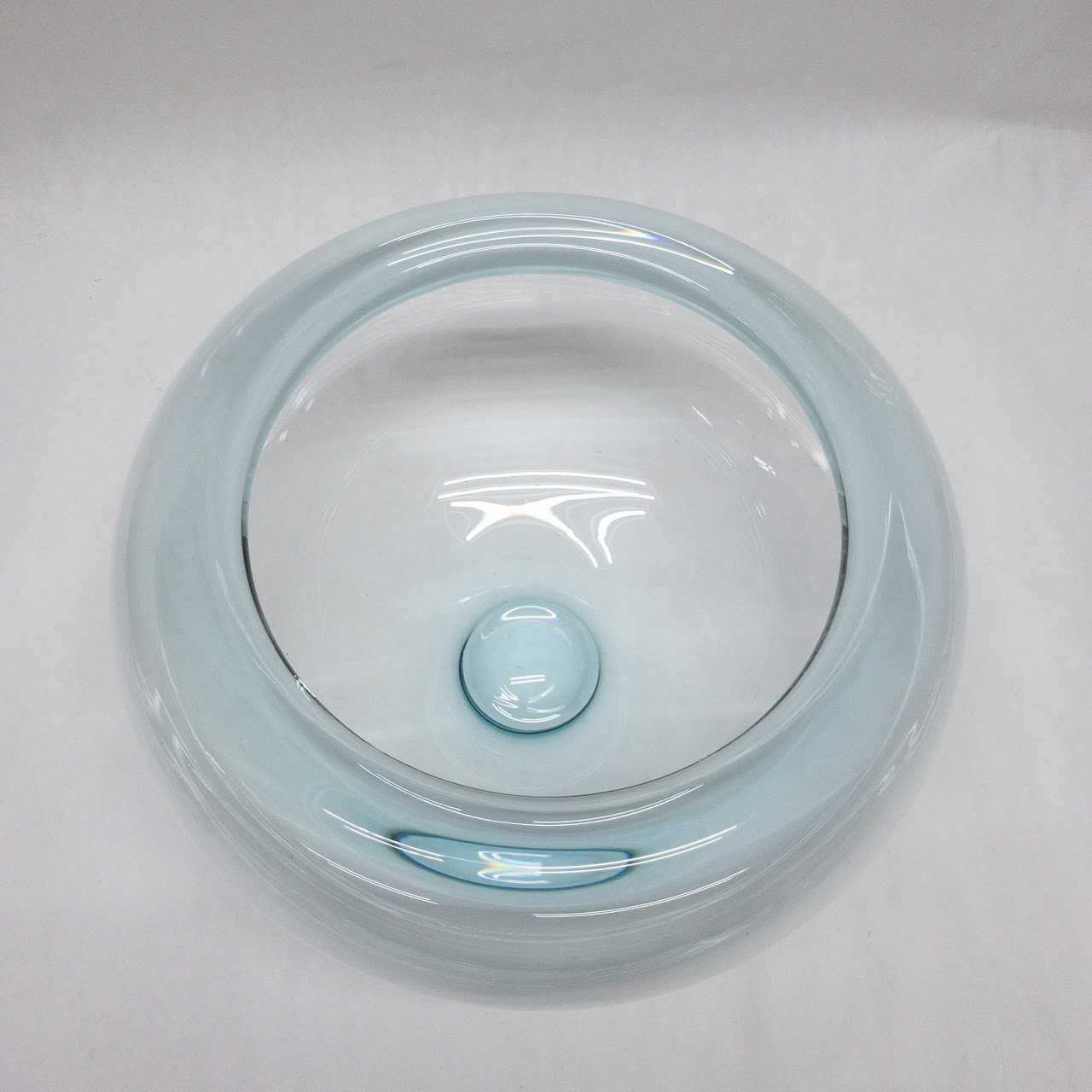 Royal Copenhagen Large Blue Crystal Bowl