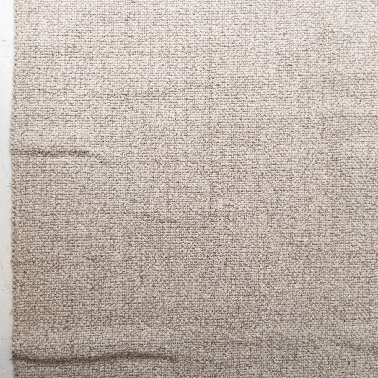 Beige Heathered Wool Area Rug