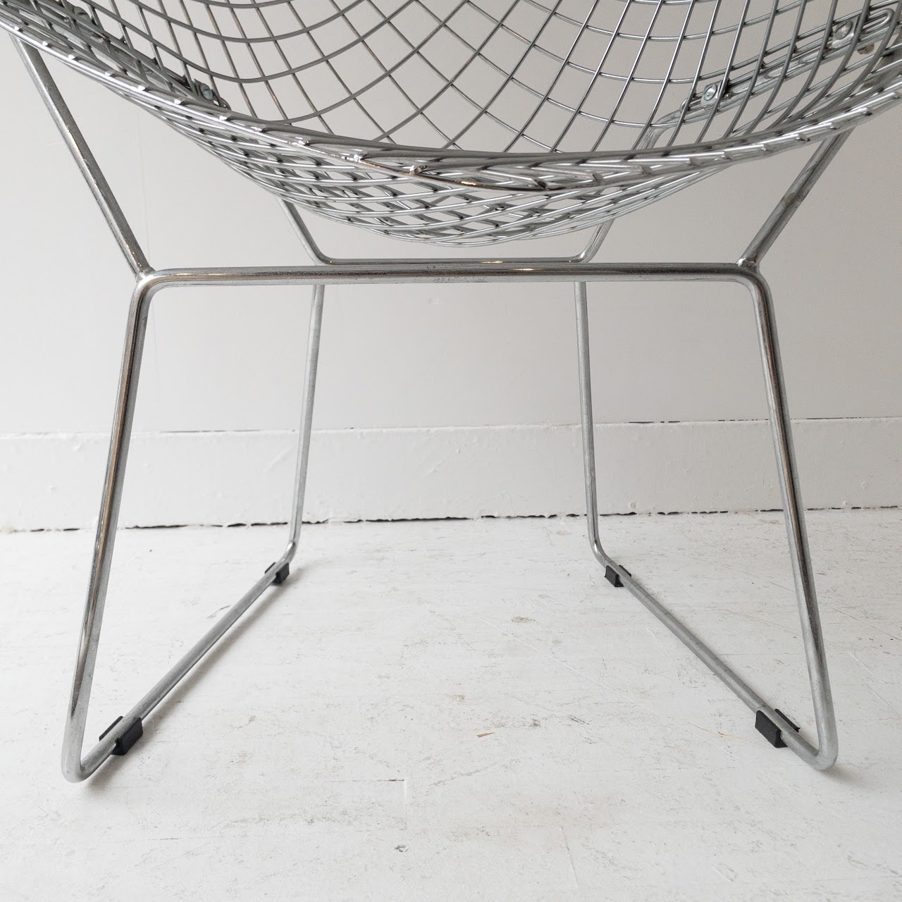 Bertoia-Style Vintage Diamond Wire Chair Pair