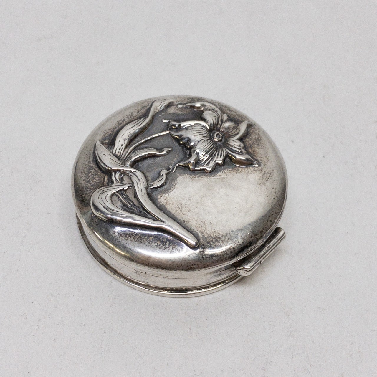 Sterling Silver Floral Pill Box