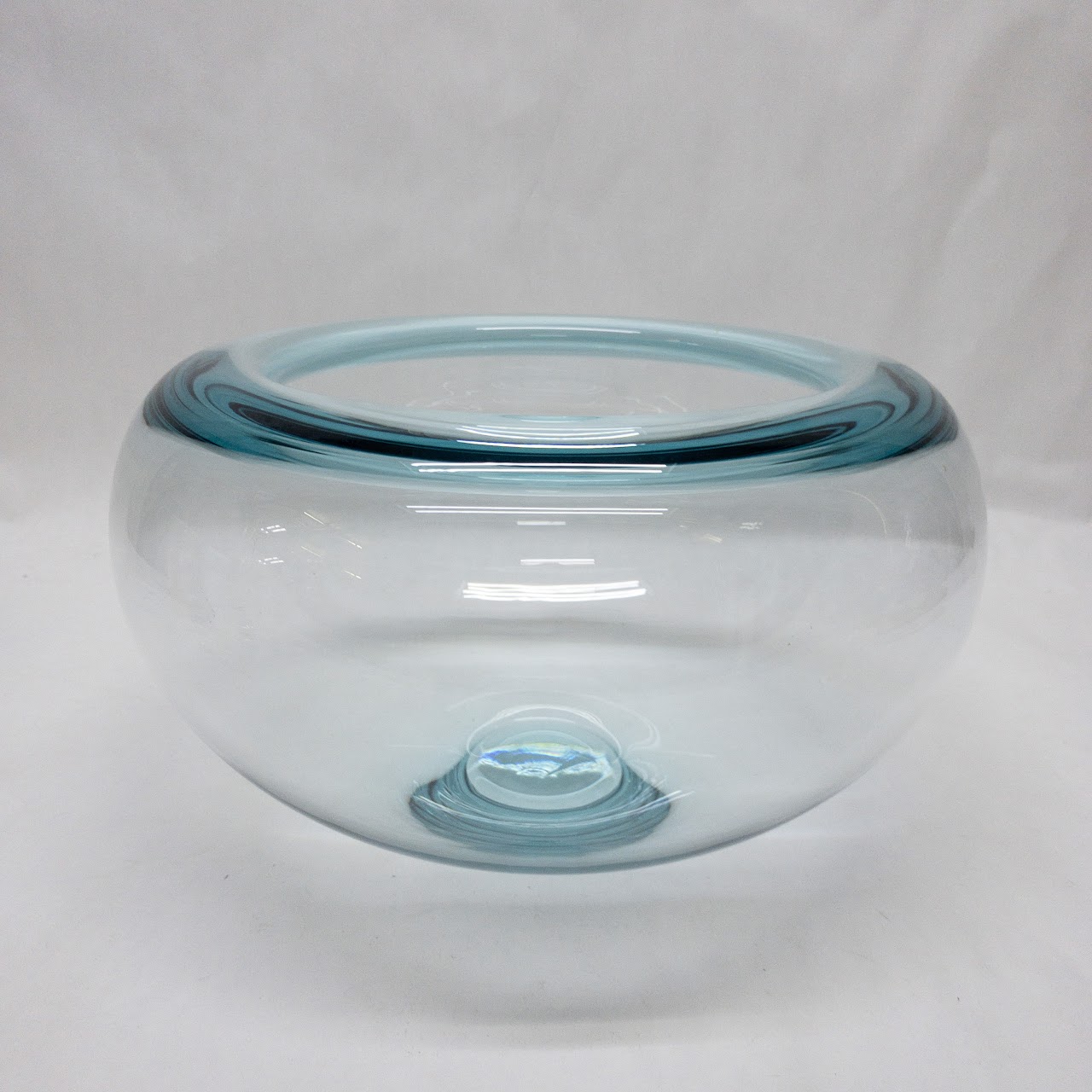 Royal Copenhagen Large Blue Crystal Bowl