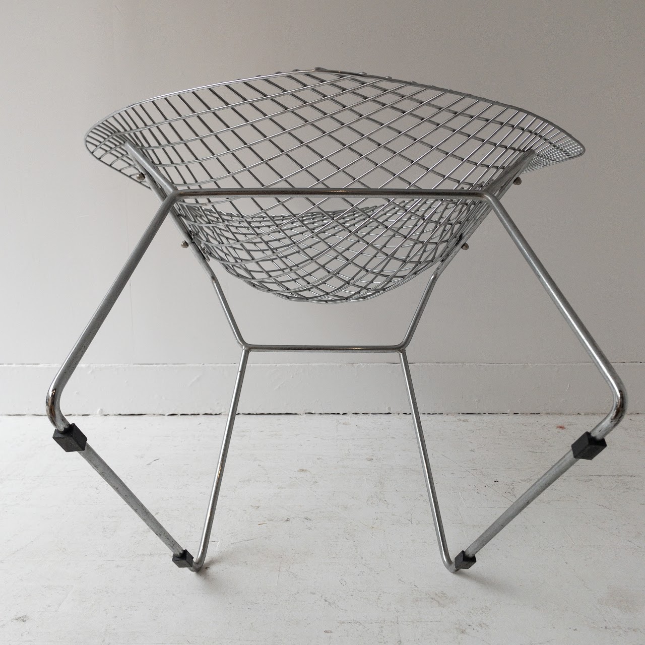 Bertoia-Style Vintage Diamond Wire Chair Pair