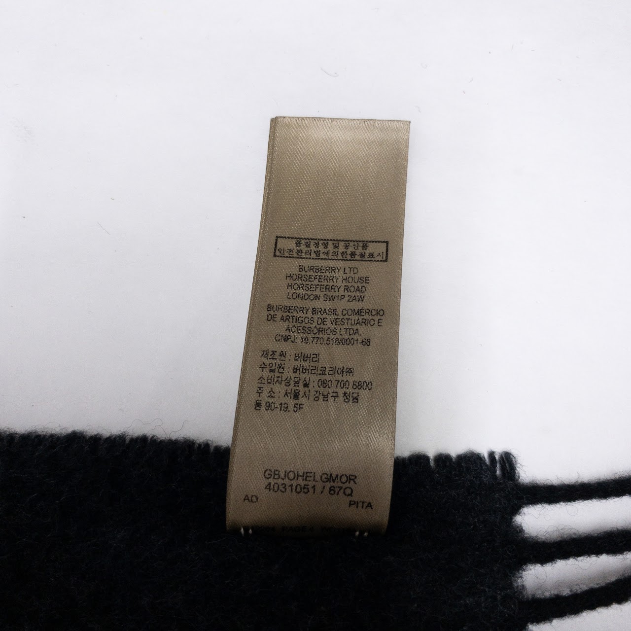 Burberry London Grey Cashmere Scarf