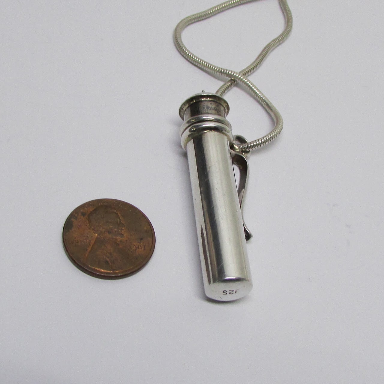 Sterling Silver Mini Bubbles Flask Pendant Necklace