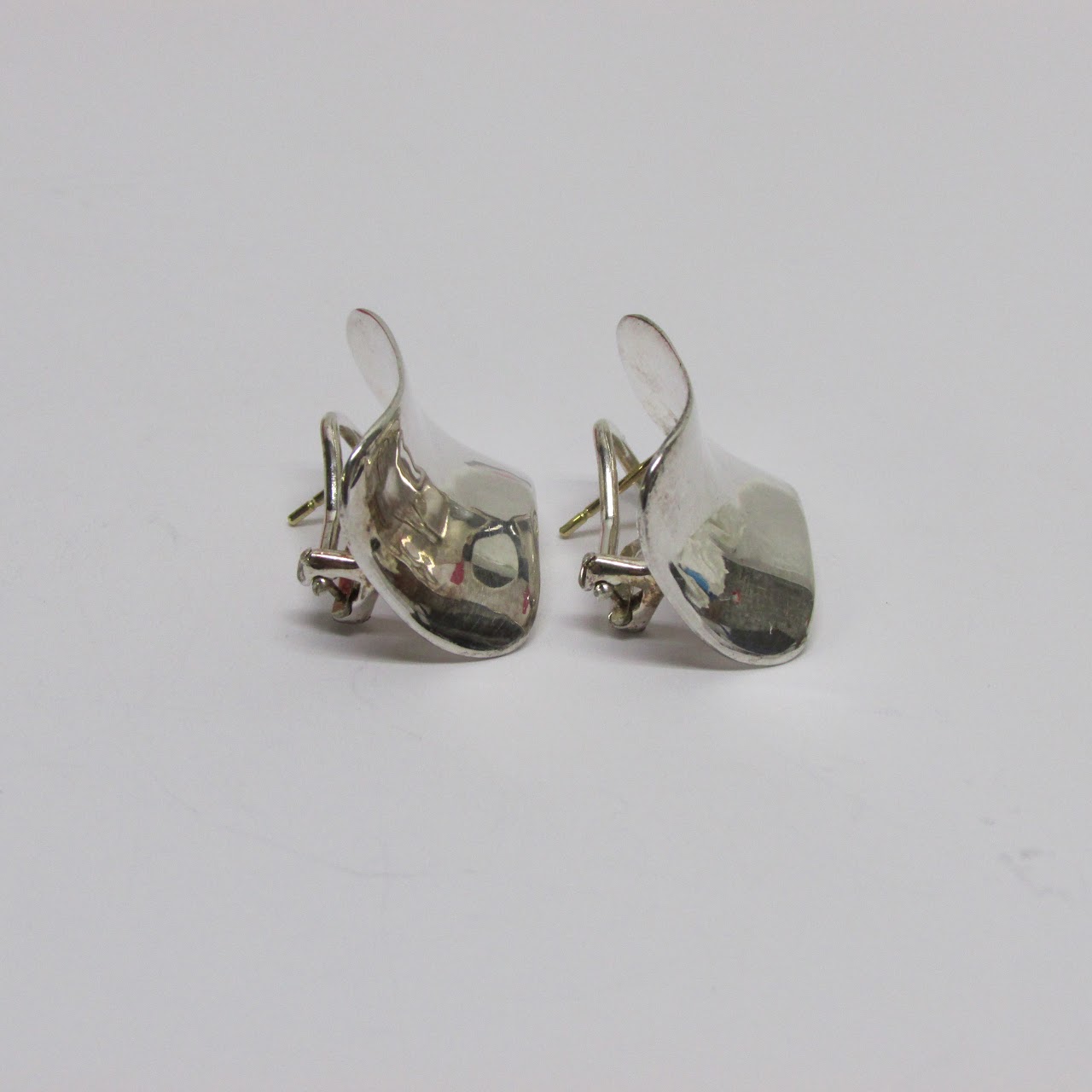 Robert Lee Morris Sterling Silver Modernist Earrings