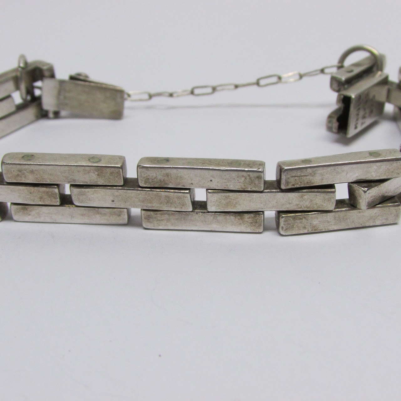 Taxco Sterling Silver Interlocking Link Bracelet