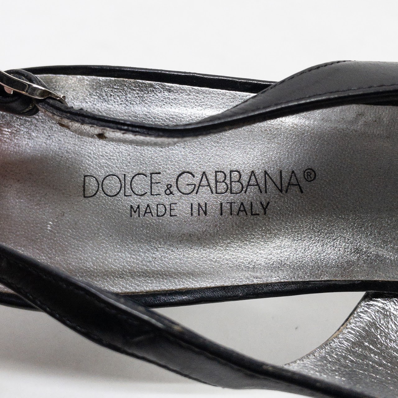 Dolce & Gabbana Black Leather Slingback Pumps