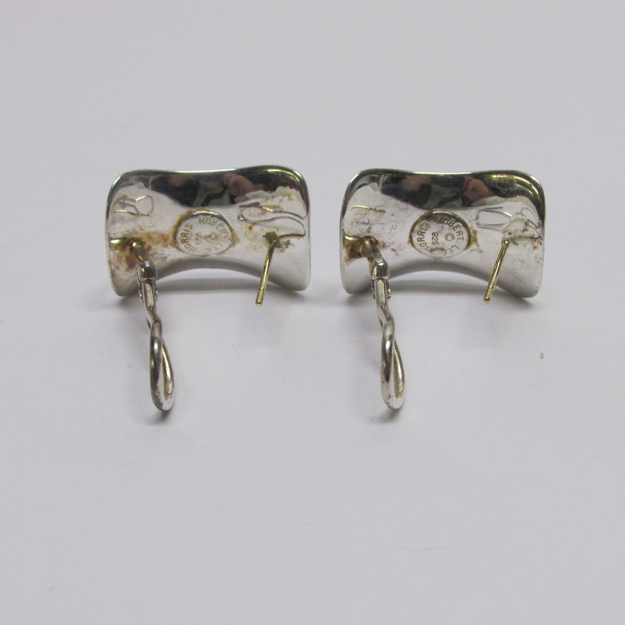 Robert Lee Morris Sterling Silver Modernist Earrings