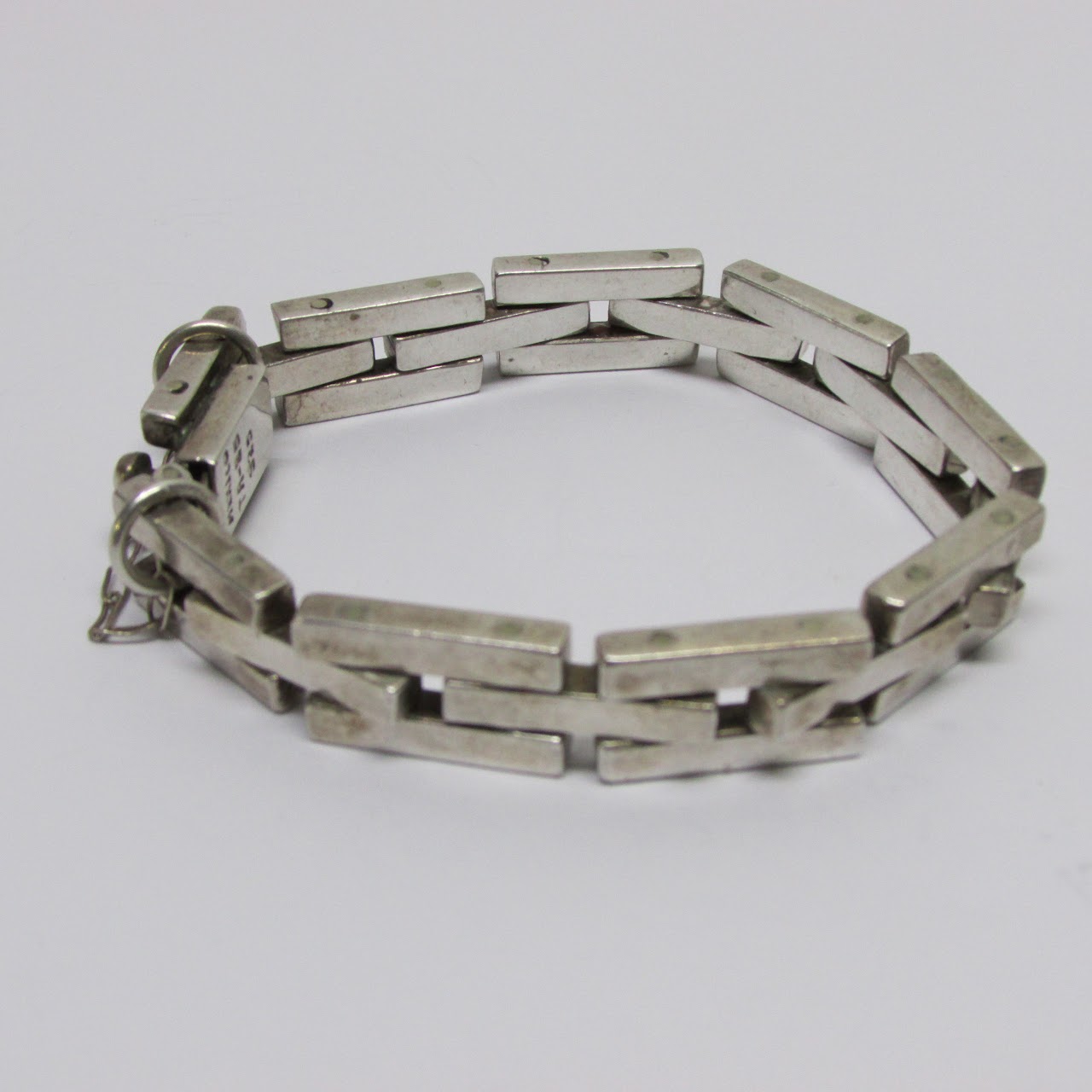 Taxco Sterling Silver Interlocking Link Bracelet