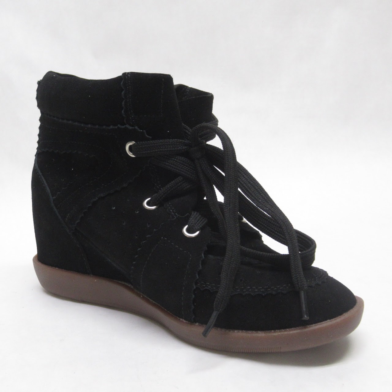 Isabel Marant  Black High Top Wedge  Sneakers