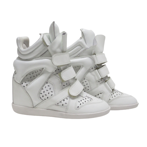 Isabel Marant Leather High Top Wedge Sneakers