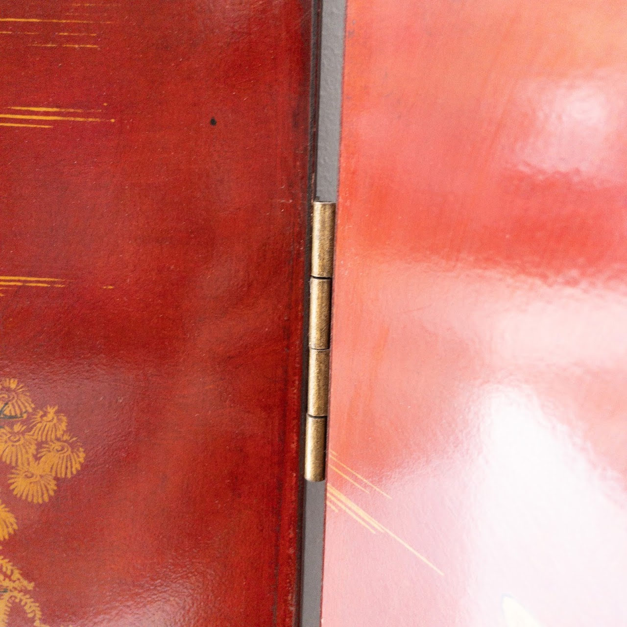 Chinese Lacquer & Gilt Six-Panel Folding Screen