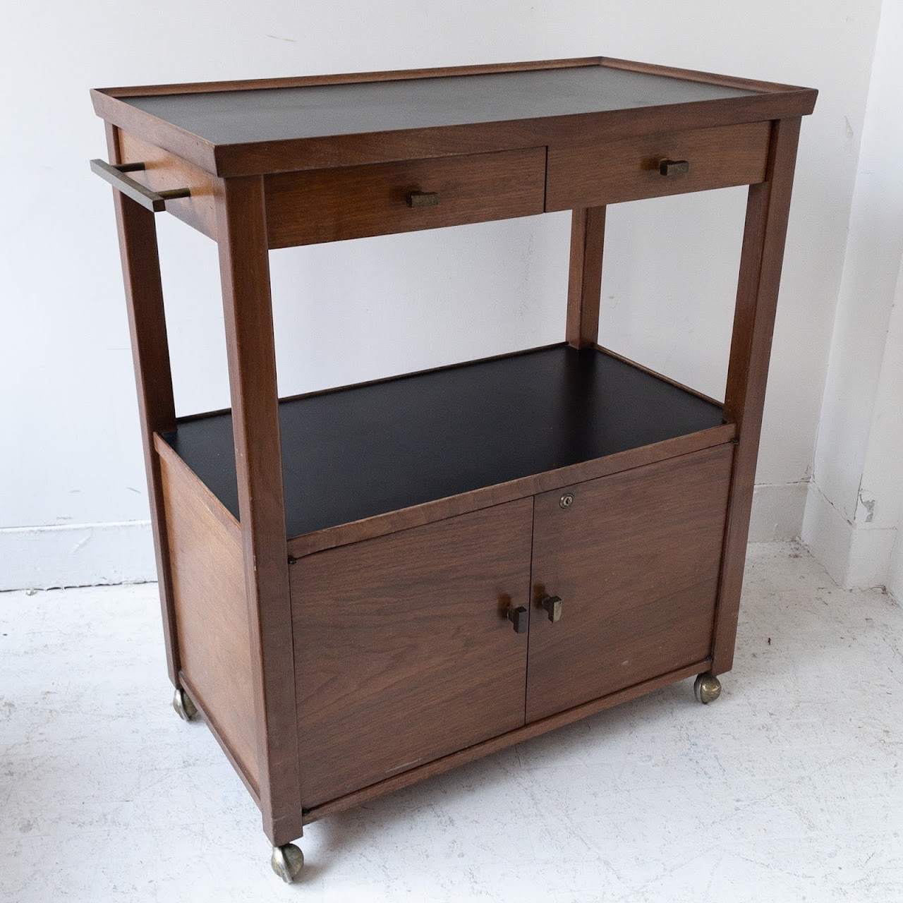 Mid-Century Rolling Bar Cart