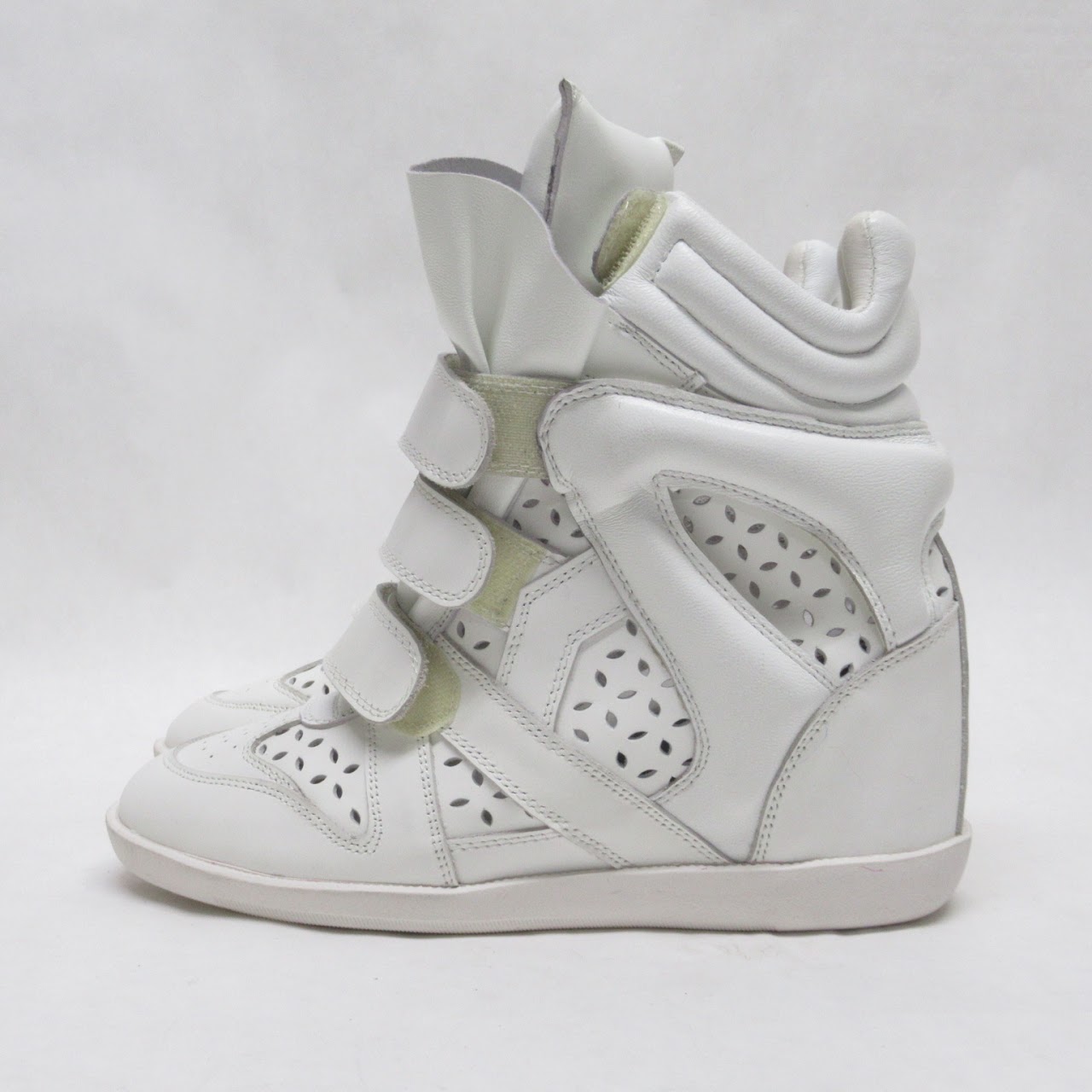 Isabel Marant Leather High Top Wedge Sneakers