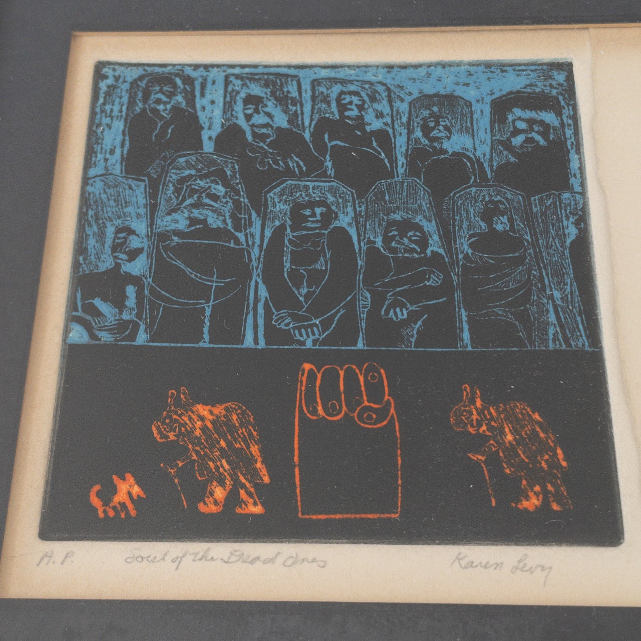 Karen Levy Signed Artist's Proof 'Soul of the Dead Ones' Etching Duo