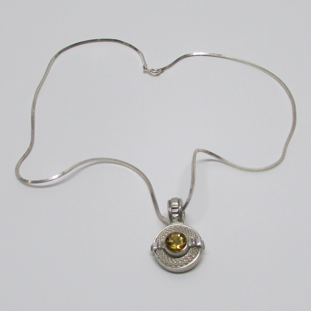 Sterling Silver & Topaz Pendant Necklace