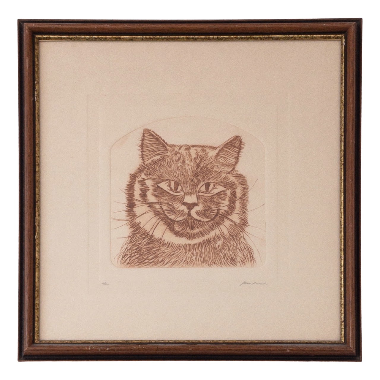 Signed Limited Edition Cat Etching