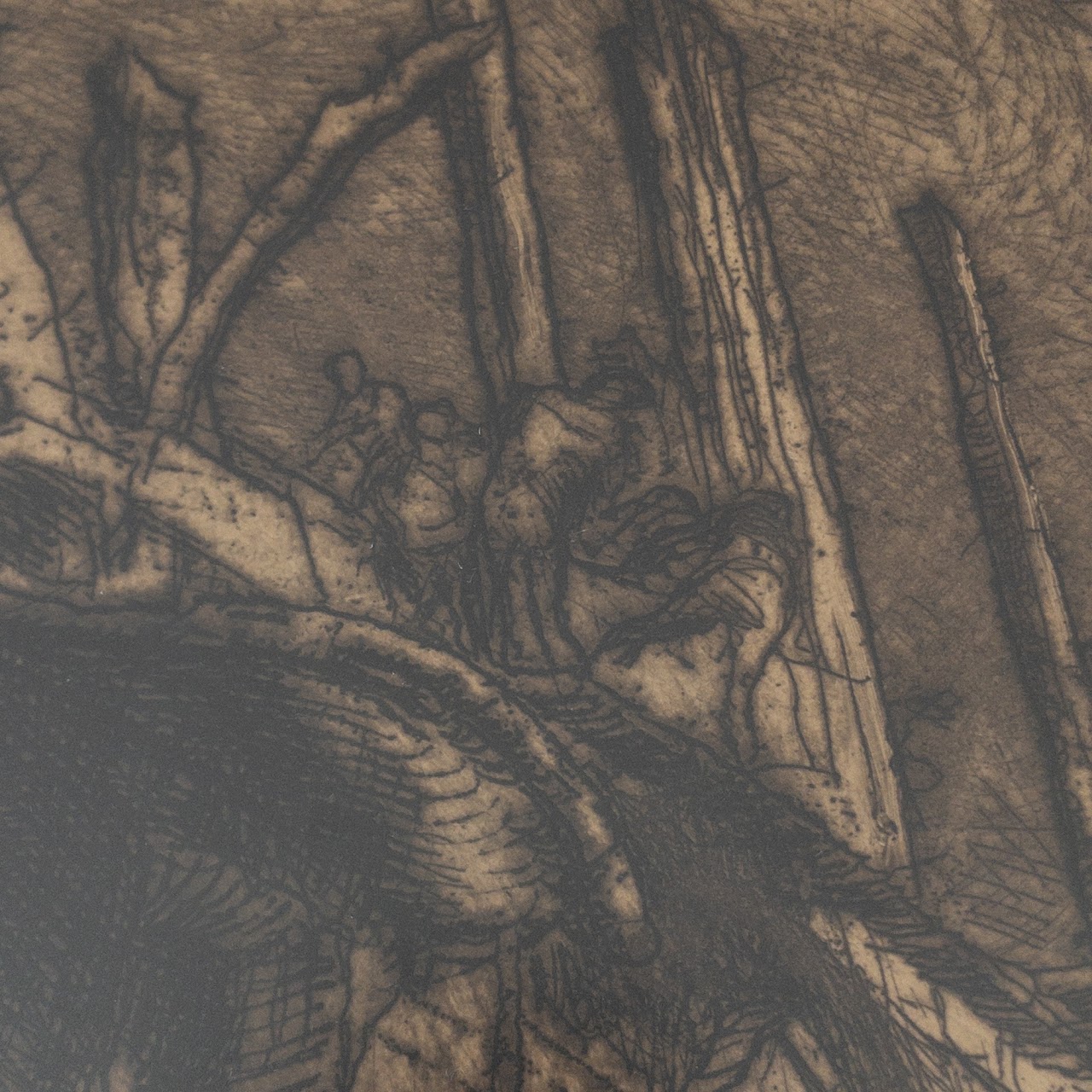 Frank Brangwyn 'Breaking Up the Duncan' Signed Etching