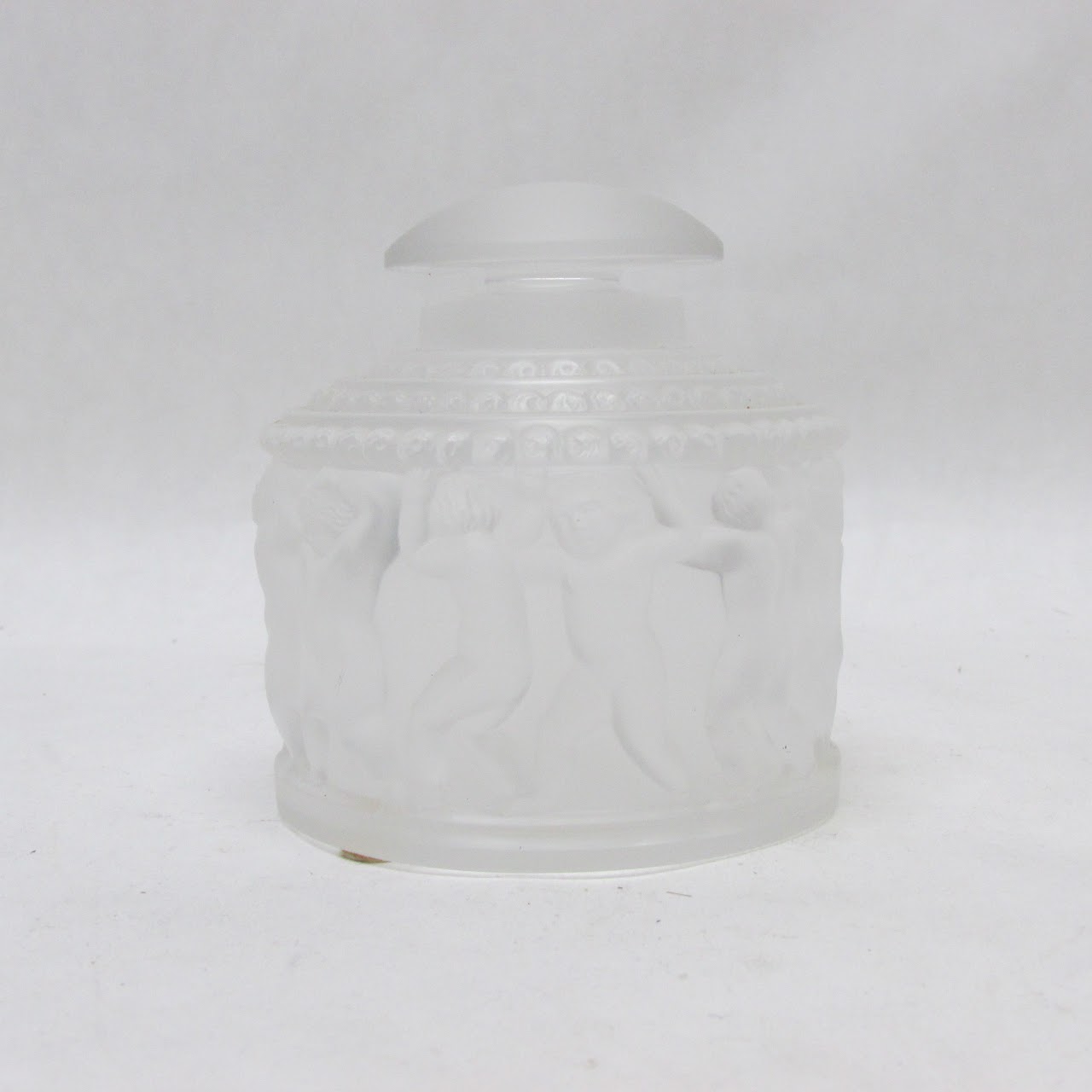 Lalique Frosted Crystal Les Enfants Lidded Jar