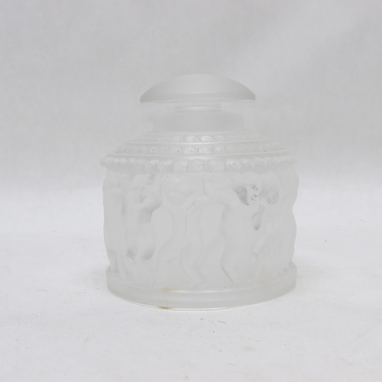 Lalique Frosted Crystal Les Enfants Lidded Jar