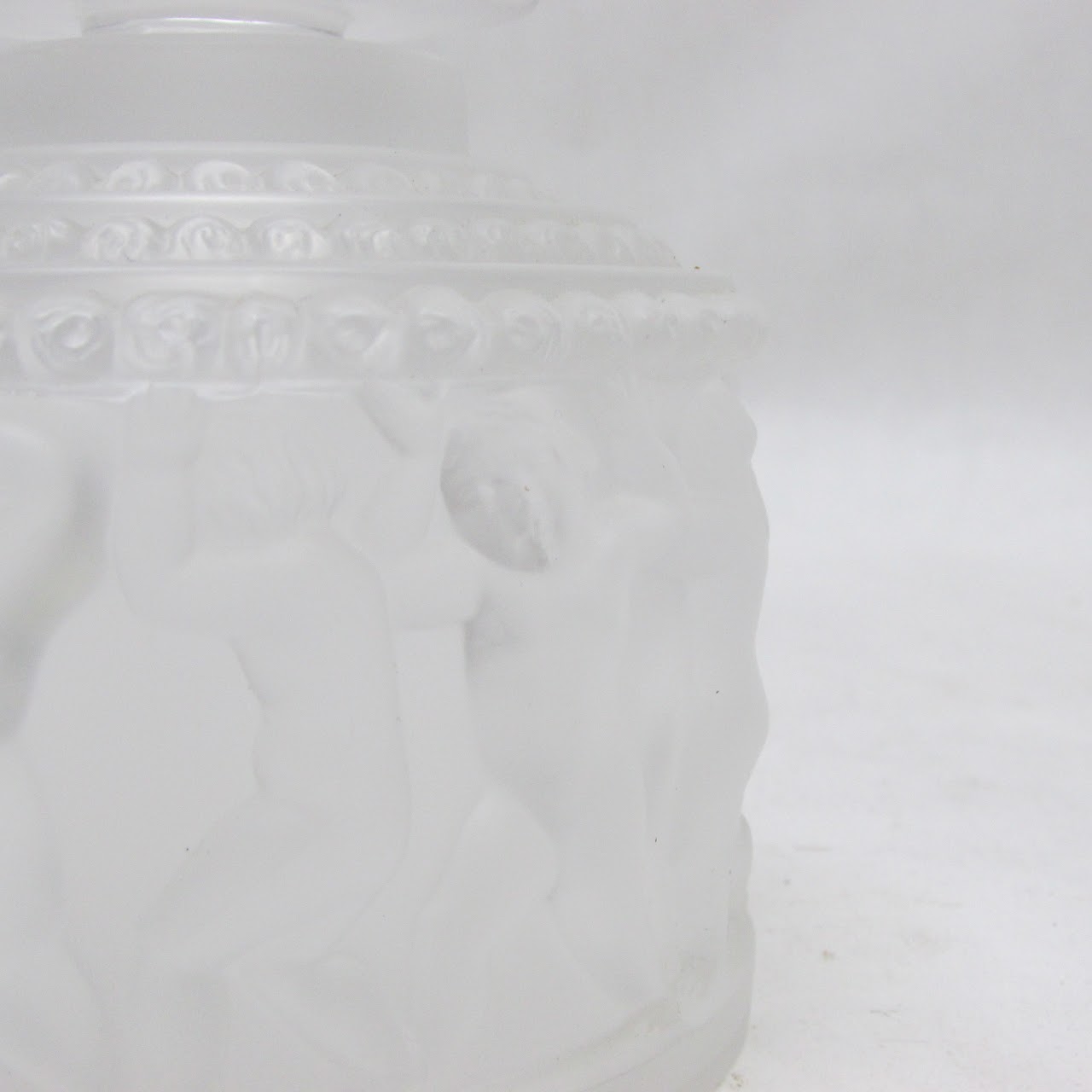 Lalique Frosted Crystal Les Enfants Lidded Jar