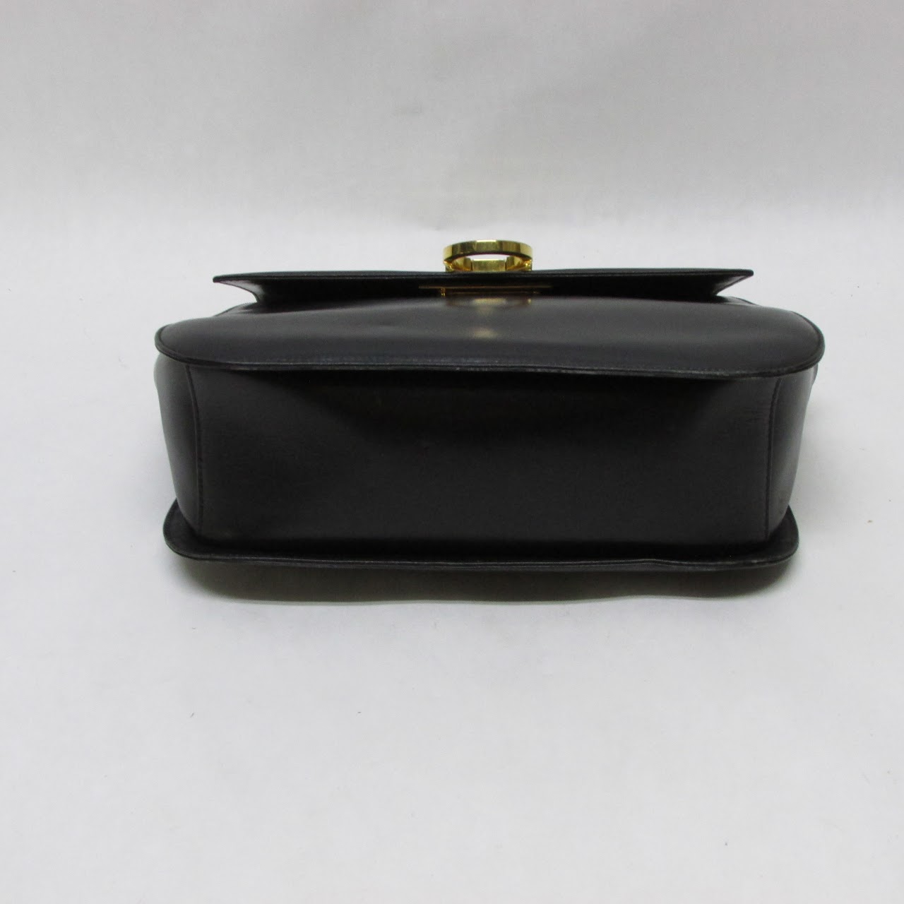 Salvatore Ferragamo Black Leather Gancini-Clasp Crossbody Bag