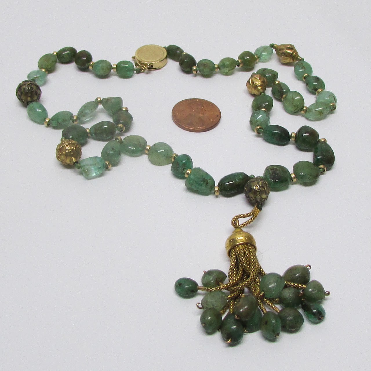 14K Gold & Jadeite Necklace