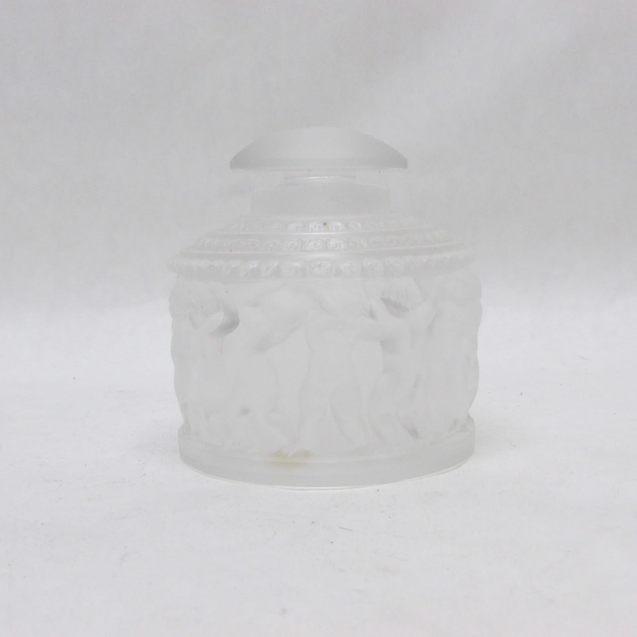 Lalique Frosted Crystal Les Enfants Lidded Jar