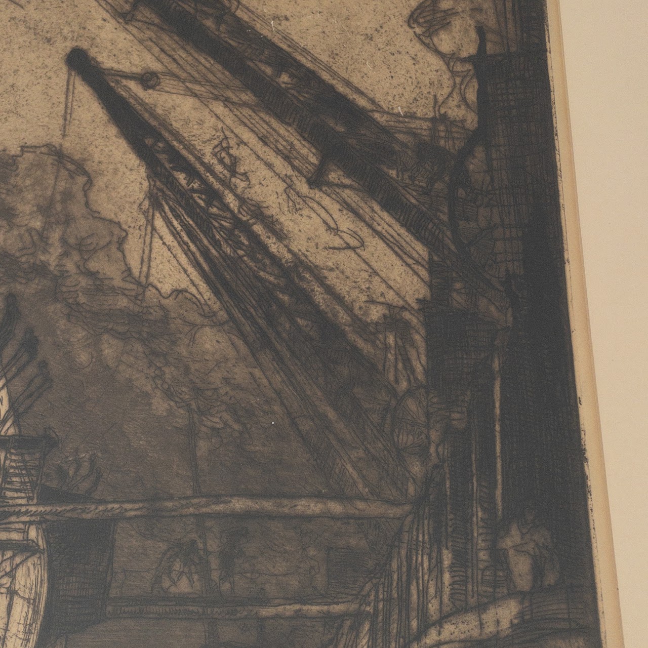 Frank Brangwyn 'Breaking Up the Duncan' Signed Etching